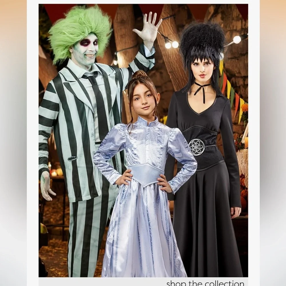 NWT Rubie's  Beetlejuice 2 Astrid Deetz Costume Dress w/Belt  7-8